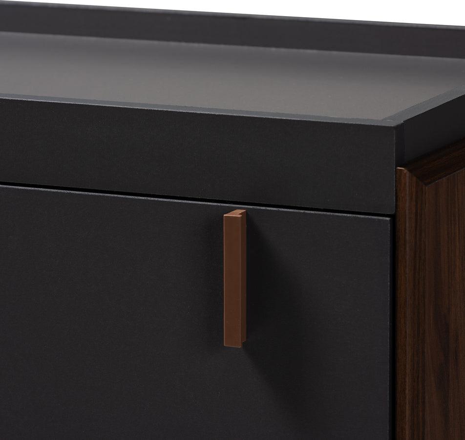 Wholesale Interiors Chest of Drawers - Rikke Modern and Contemporary Two-Tone Gray and Walnut Finished Wood 5-Drawer Chest