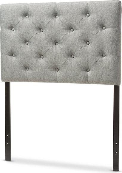 Wholesale Interiors Headboards - Viviana Modern and Contemporary Grey Fabric Button-Tufted Twin Size Headboard