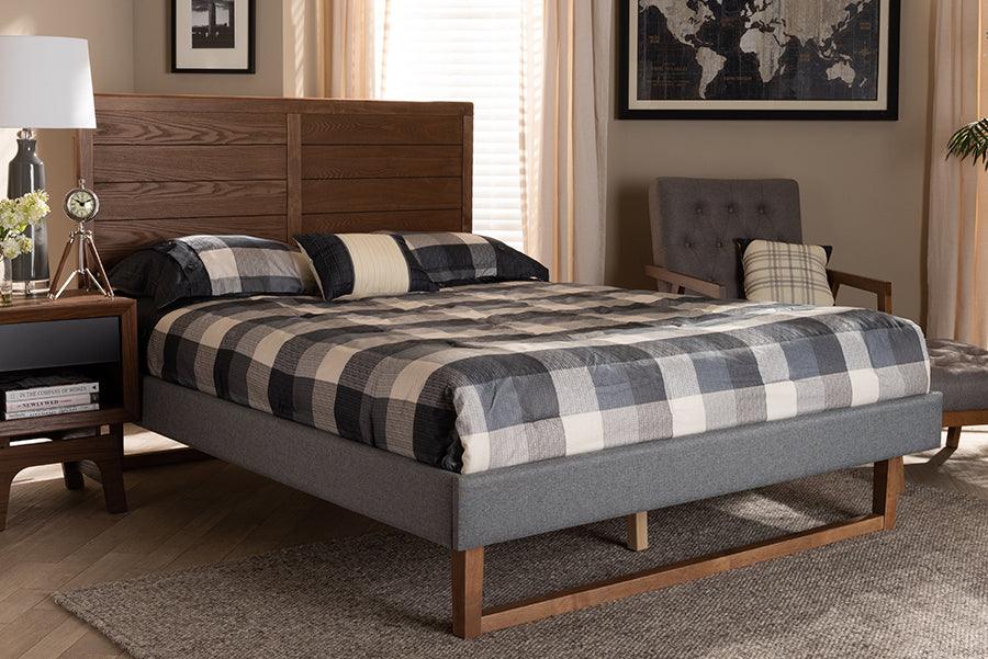 Wholesale Interiors Beds - Gabriela Queen Bed Dark Gray & Ash walnut