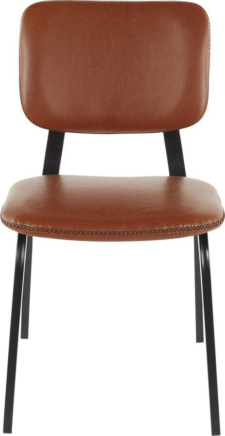 Lumisource Dining Chairs - Foundry Chair in Black Metal and Cognac - Set of 2