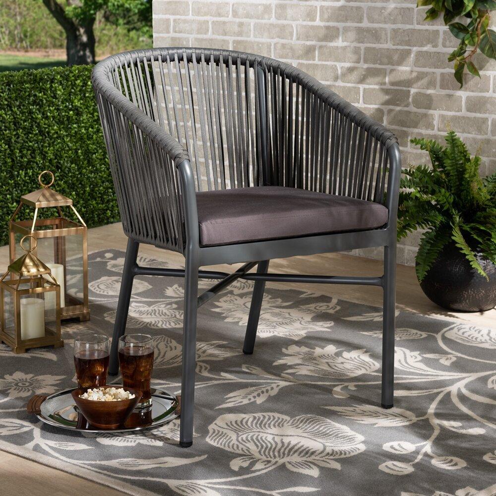 Wholesale Interiors Outdoor Dining Chairs - Marcus Outdoor Dining Chair Gray