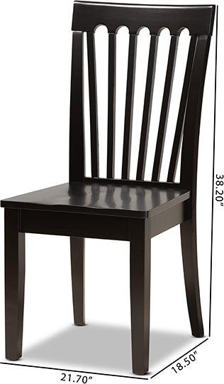 Wholesale Interiors Dining Chairs - Minette Dark Brown Finished Wood 2-Piece Dining Chair Set