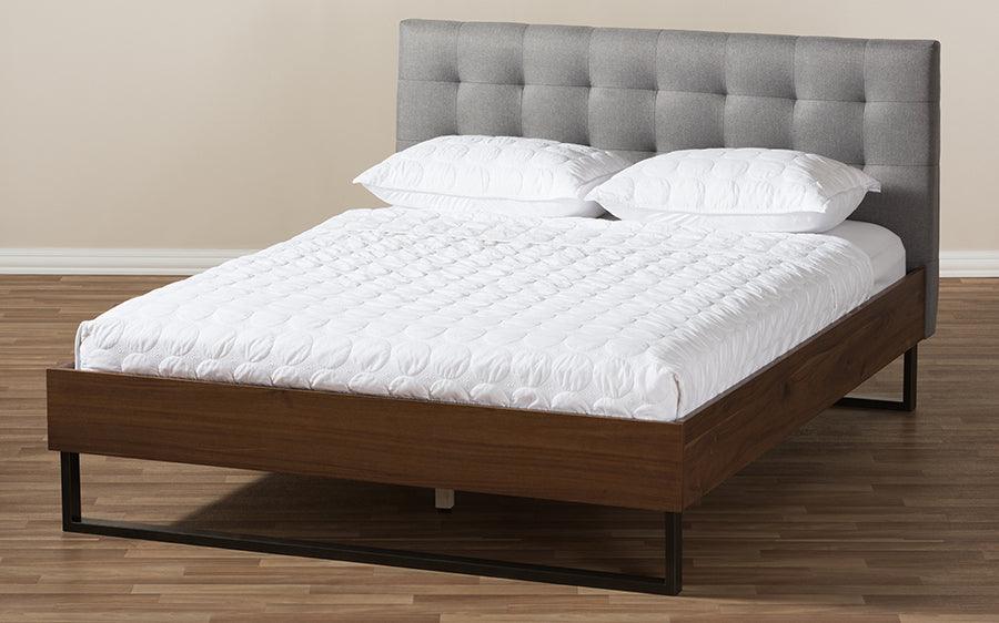 Wholesale Interiors Beds - Mitchell King Bed Gray/Walnut Brown