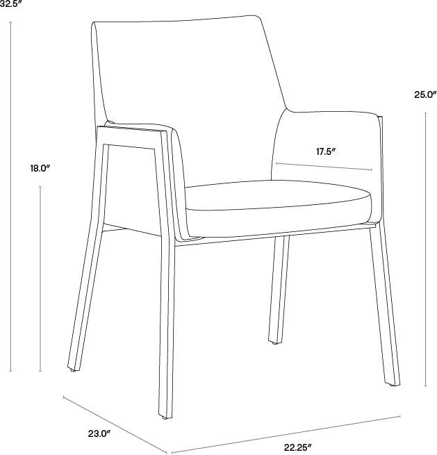 SUNPAN Dining Chairs - Bernadette Dining Armchair - Bravo Cognac