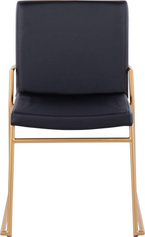 Lumisource Dining Chairs - Dutchess Contemporary Dining Chair In Gold Steel & Black Faux Leather (Set of 2)