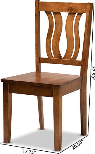 Wholesale Interiors Dining Chairs - Fenton Walnut Brown Finished Wood 2-Piece Dining Chair Set