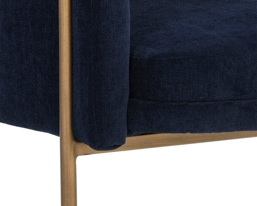 SUNPAN Accent Chairs - Richie Lounge Chair Antique Brass Danny Navy