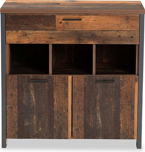Wholesale Interiors Buffets & Sideboards - Ranger Mid-Century Modern Two-Tone Rustic Brown and Grey Finished Wood 1-Drawer Sideboard Buffet
