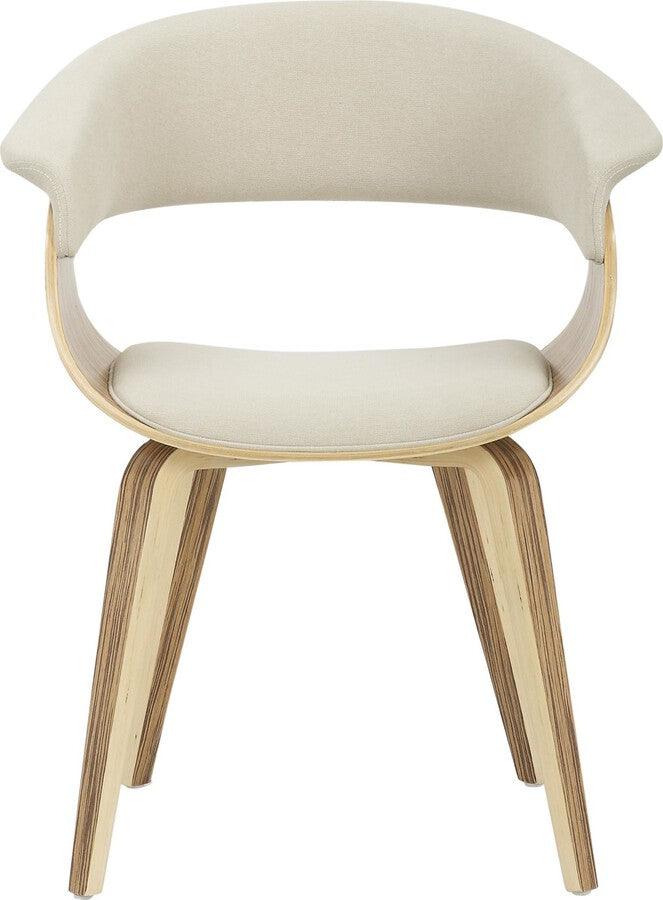 Lumisource Accent Chairs - Vintage Mod Mid-Century Modern Dining/Accent Chair in Zebra Wood and Cream Fabric