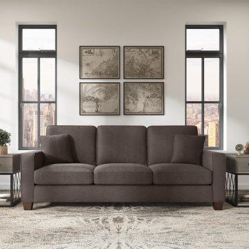 Bush Business Furniture Sofas & Couches - 85W Sofa Chocolate Brown Microsuede Fabric