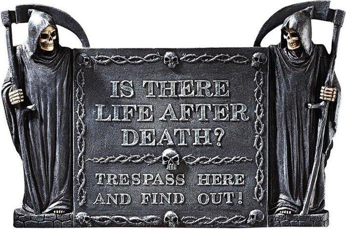 Design Toscano Spooky Decor - Life After Death No Trespassing Plaque