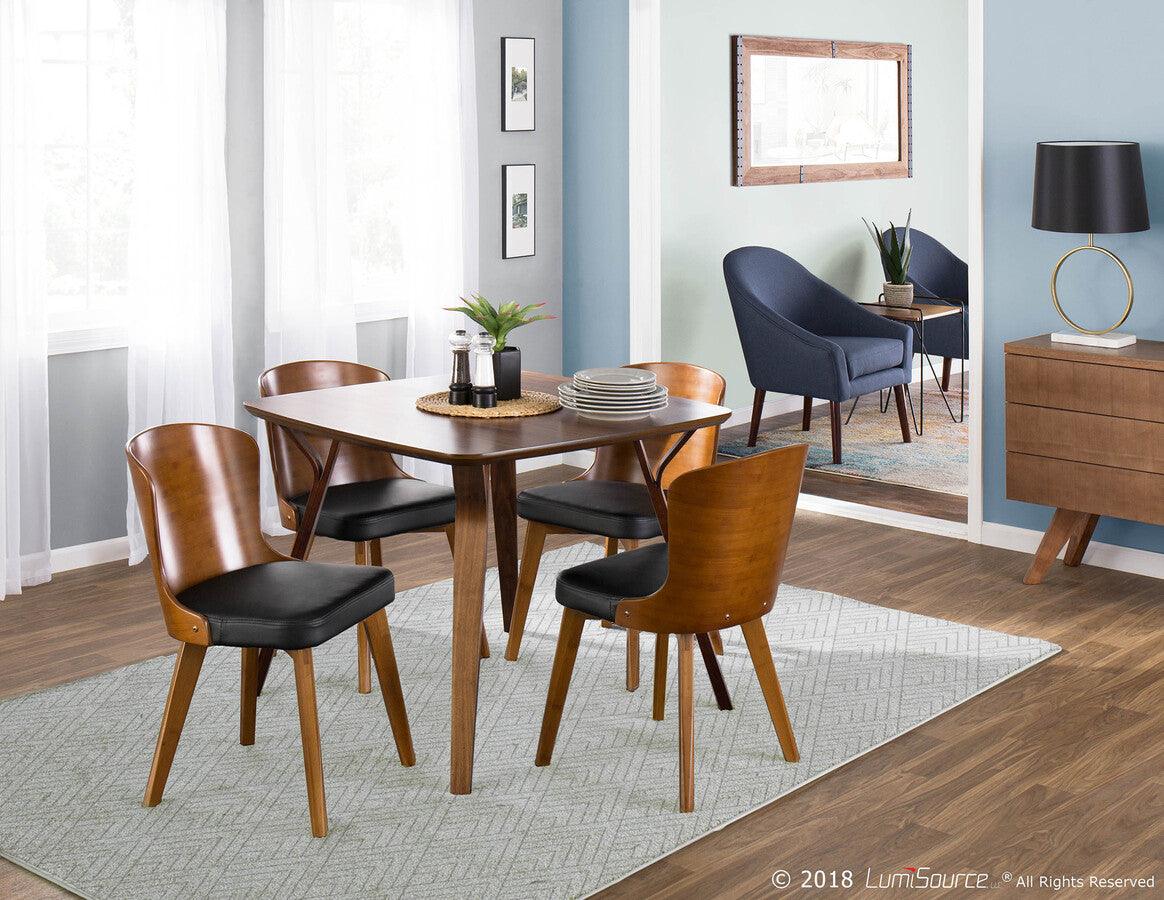 Lumisource Dining Chairs - Bocello Chair 31" Walnut Bamboo & Black PU