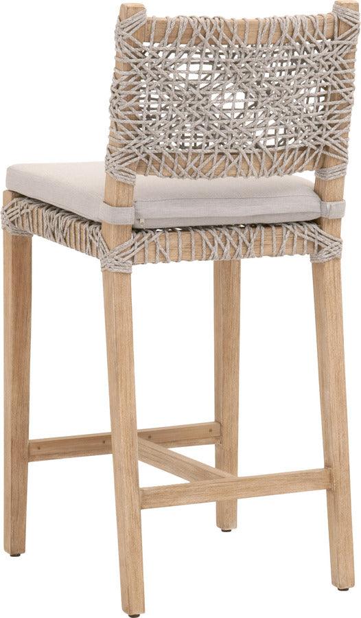 Essentials For Living Barstools - Costa Counter Stool Taupe & White Flat Rope, Pumice, Natural Gray Mahogany