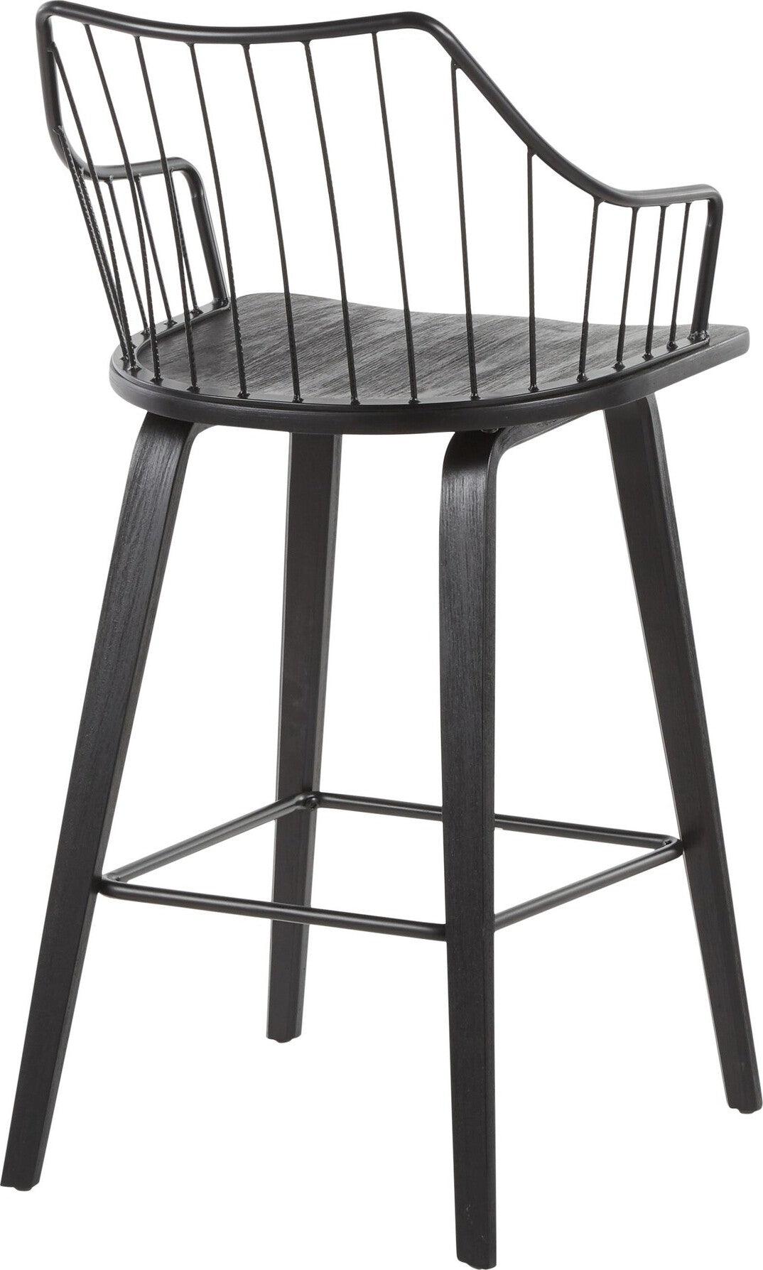 Lumisource Barstools - Winston Counter Stool Black & Black
