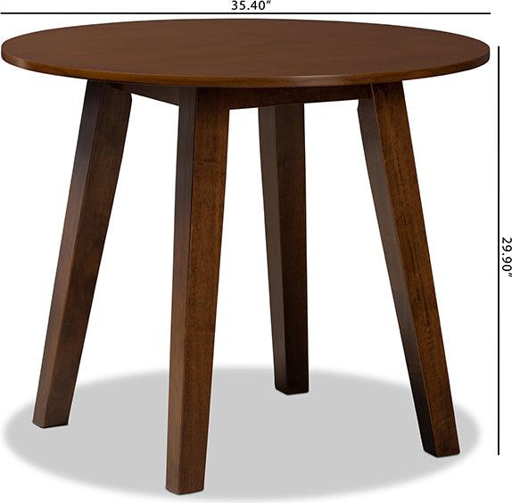 Wholesale Interiors Dining Tables - Ela Walnut Brown Finished 35-Inch-Wide Round Wood Dining Table