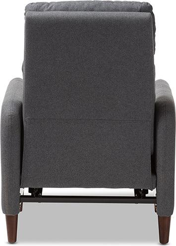 Wholesale Interiors Accent Chairs - Casanova Mid-Century Modern Grey Fabric Upholstered Lounge Chair
