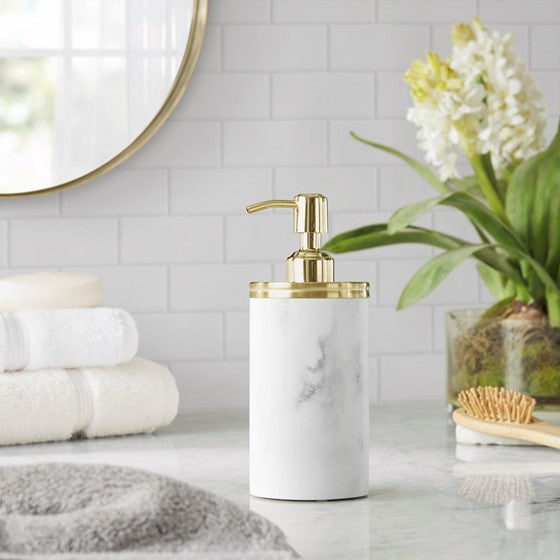 Olliix.com Bath Accessories - Gold Marbled Resin Lotion Pump Gold