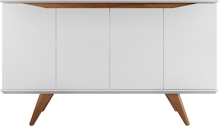 Manhattan Comfort Buffets & Cabinets - Tudor 53.15 Sideboard in White Matte and Maple Cream