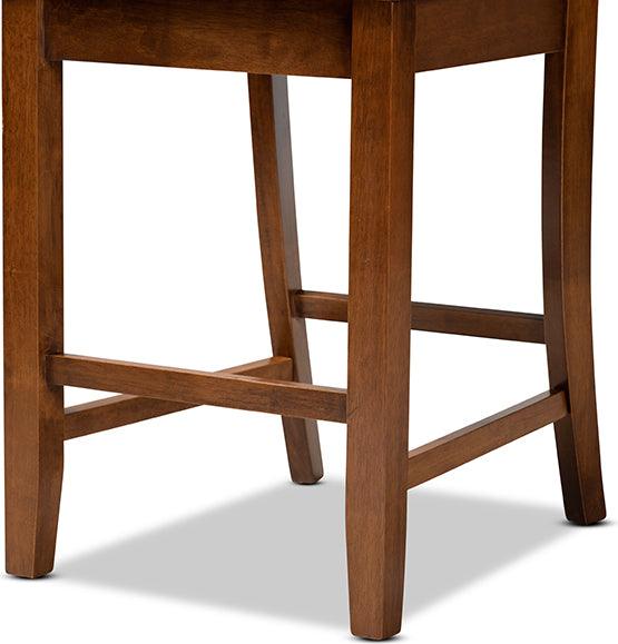 Wholesale Interiors Barstools - Caron Walnut Brown Finished Wood 2-Piece Counter Stool Set