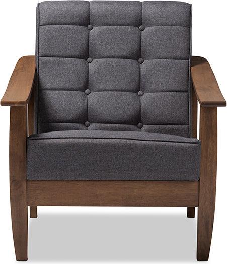 Wholesale Interiors Accent Chairs - Larsen 30.1" Accent Chair Gray & Walnut