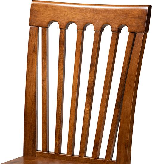 Wholesale Interiors Dining Sets - Erion Walnut Brown Finished Wood 7-Piece Dining Set