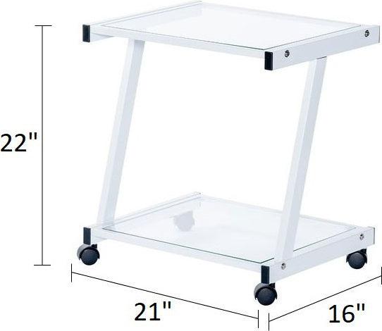 Euro Style Ergonomic Accessories - L-Series Printer Cart White & Clear