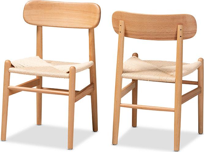 Wholesale Interiors Dining Chairs - Raheem Brown Hemp and Wood 2-Piece Dining Chair Set