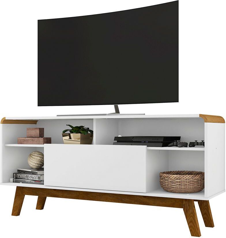 Manhattan Comfort TV & Media Units - Camberly 53.54 TV Stand in White and Cinnamon