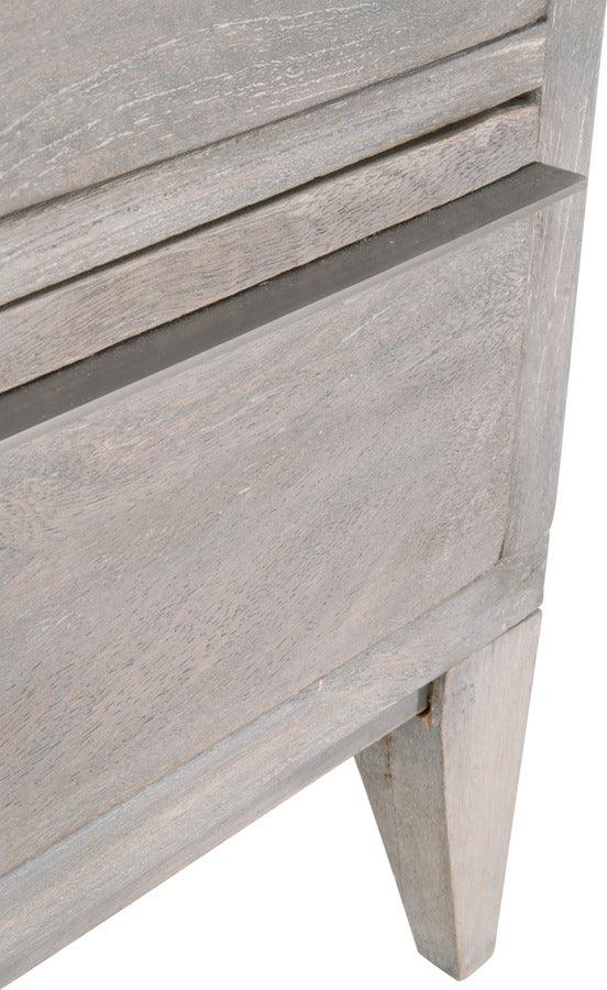 Essentials For Living TV & Media Units - Rocca Media Sideboard Light Brushed Gray Mango, White Concrete, Stainless Steel