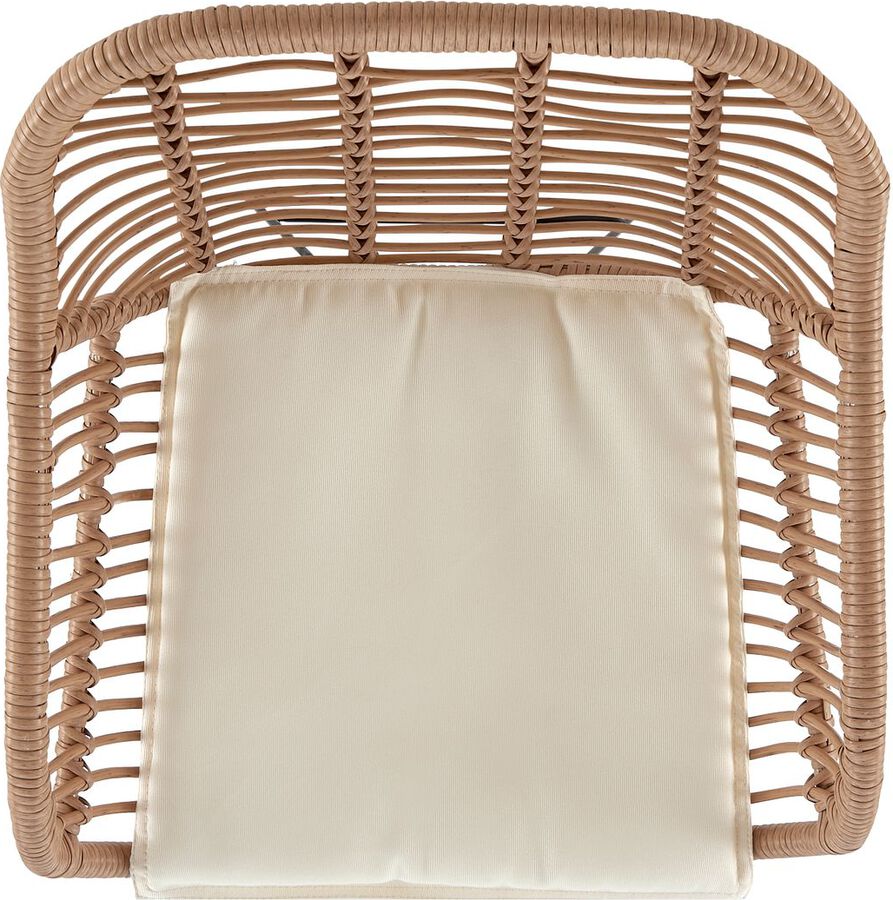 Manhattan Comfort Outdoor Conversation Sets - Antibes 1.0 Patio 2- Person Seating Group with End Table with Cream Cushions