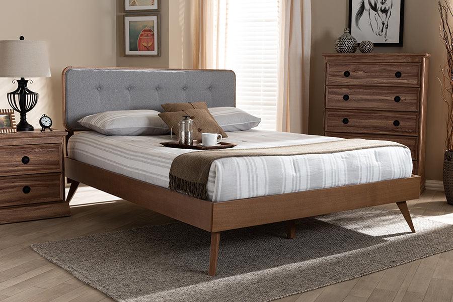 Wholesale Interiors Beds - Dilara Full Bed Gray & Walnut