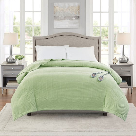 Olliix.com Heated Blankets - Heated Blanket Green Queen