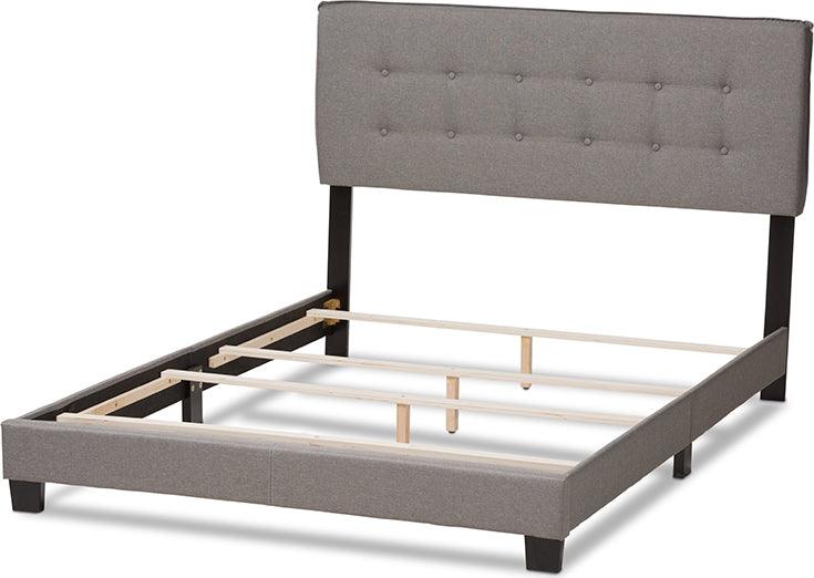 Wholesale Interiors Beds - Audrey Modern And Contemporary Light Grey Fabric Upholstered King Size Bed