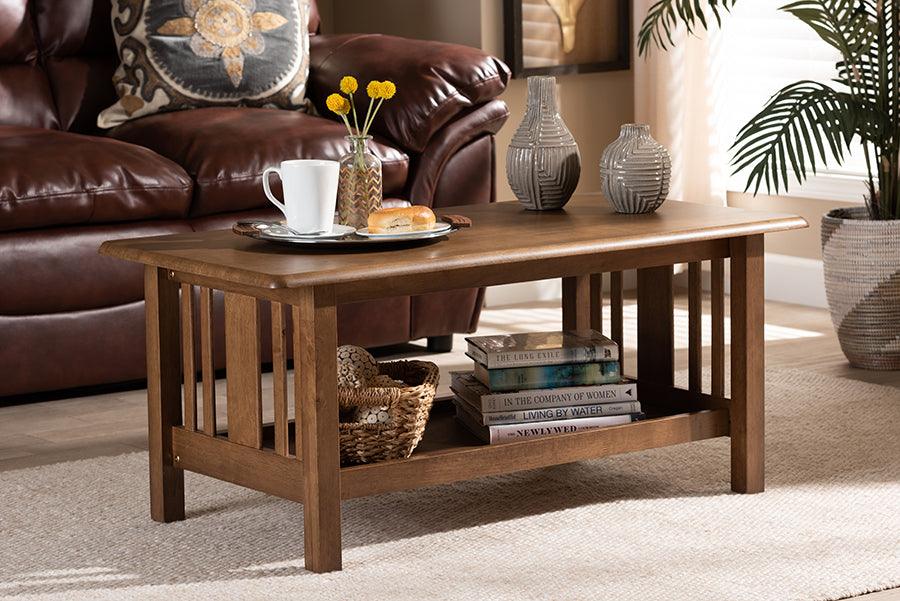 Wholesale Interiors Coffee Tables - Rylie Walnut Brown Finished Rectangular Wood Coffee Table
