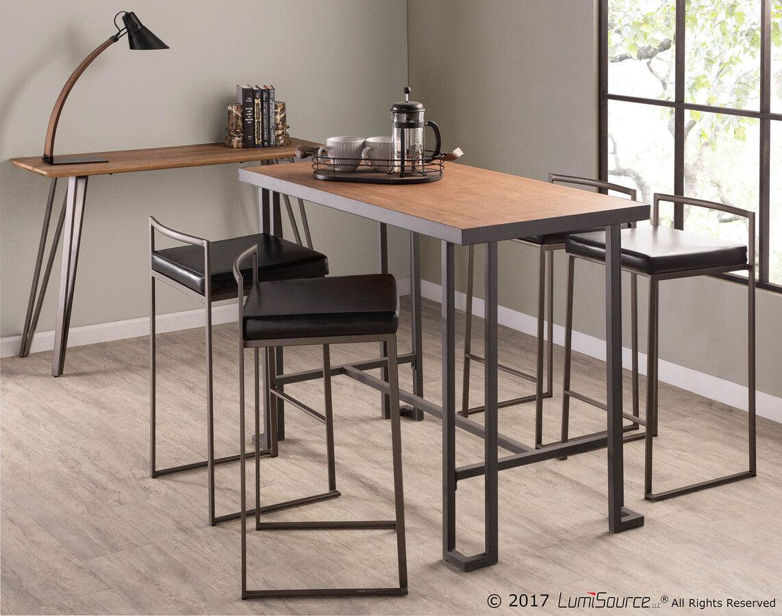 Lumisource Bar Tables - Roman Industrial Counter Table in Grey and Natural