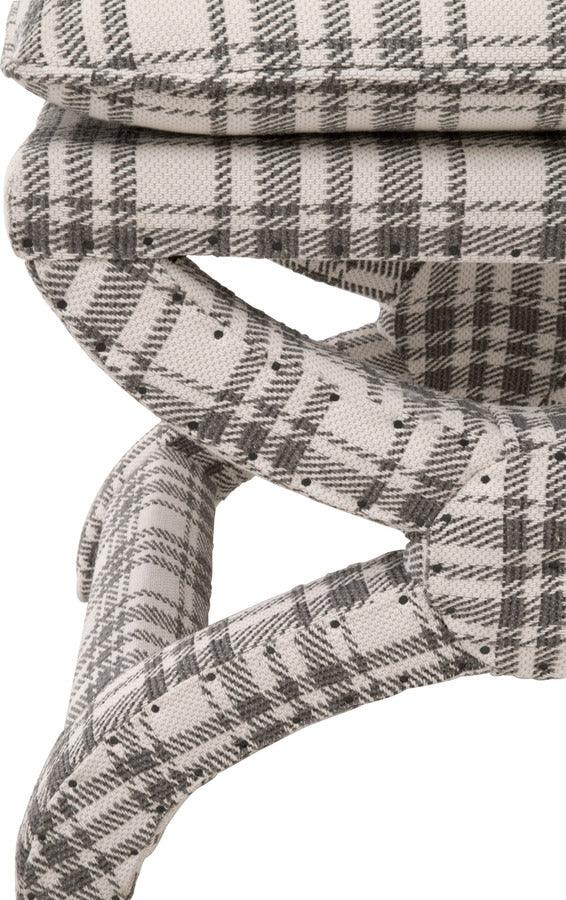 Essentials For Living Ottomans & Stools - Gaston Ottoman Tartan Charcoal