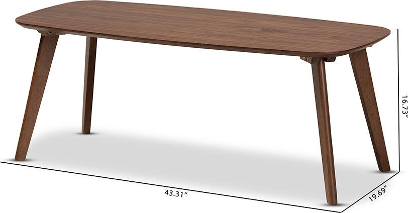 Wholesale Interiors Coffee Tables - Dahlia Mid-Century Modern Walnut Finished Coffee Table