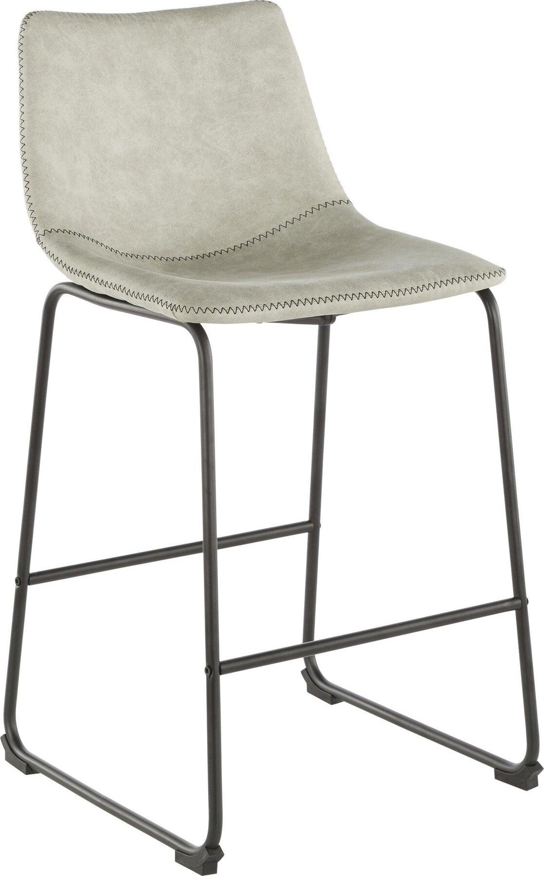 Lumisource Barstools - Duke Counter Stool Black & Light Gray (Set of 2)