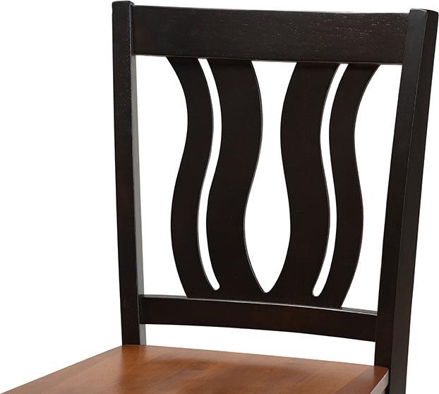 Wholesale Interiors Barstools - Fenton Two-Tone Dark Brown and Walnut Brown Finished Wood 2-Piece Counter Stool Set