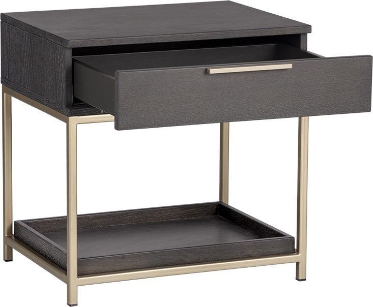 SUNPAN Nightstands & Side Tables - Rebel Nightstand - Gold - Charcoal Grey Gray