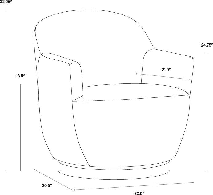 SUNPAN Accent Chairs - Casey Swivel Lounge Chair Nono Shitake