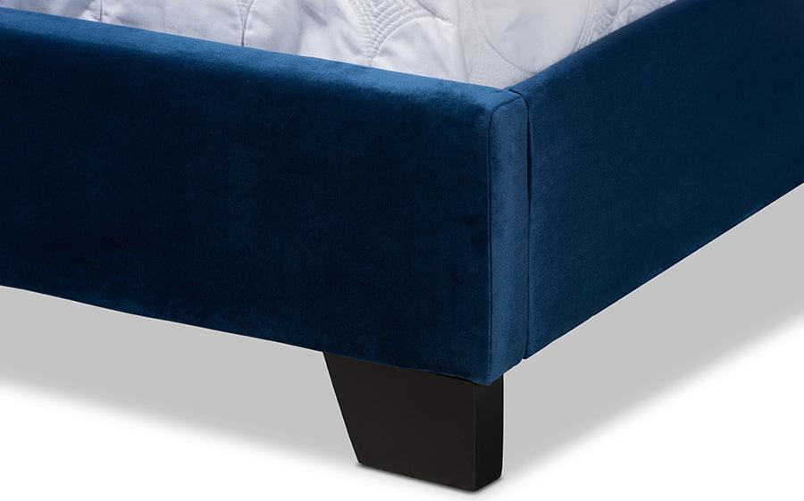 Wholesale Interiors Beds - Samantha Queen Bed Navy Blue & Black
