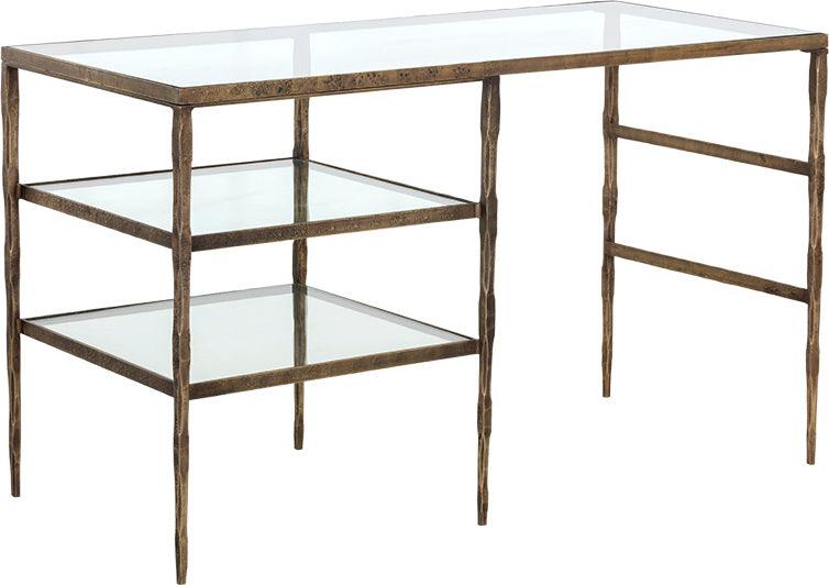 SUNPAN Desks - Bruna Desk Gold Glass
