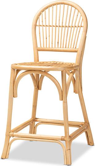 Wholesale Interiors Barstools - Wina Modern Bohemian Natural Brown Rattan Counter Stool