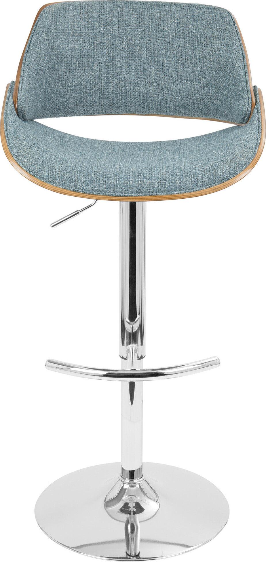 Lumisource Barstools - Fabrizzi Barstool Walnut & Blue