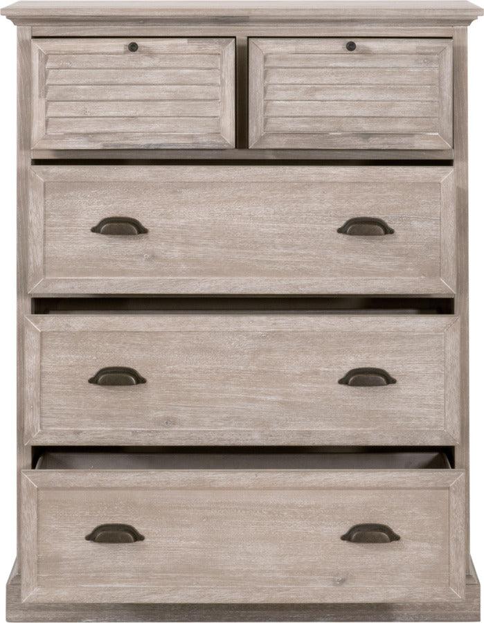 Essentials For Living Chest of Drawers - Eden 5-Drawer High Chest Natural Gray Acacia