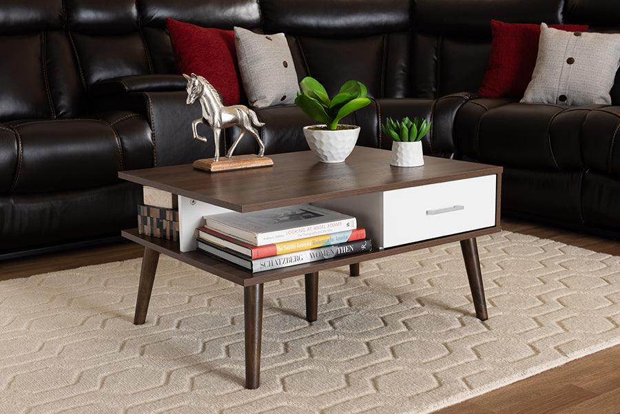 Wholesale Interiors Coffee Tables - Merlin Coffee Table Walnut & White