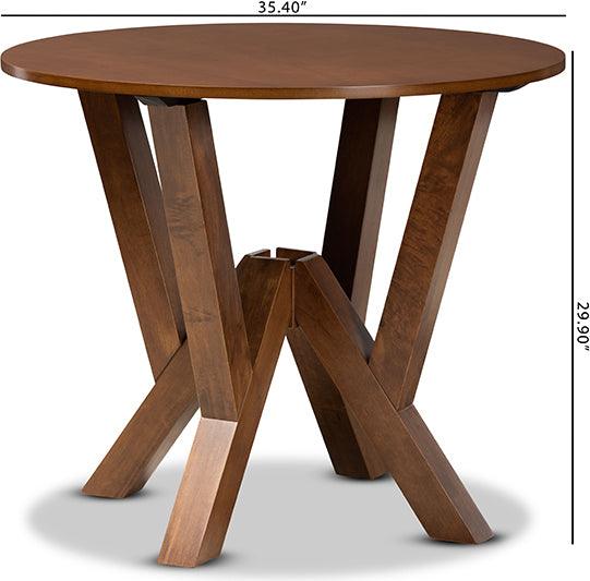 Wholesale Interiors Dining Tables - Irene Walnut Brown Finished 35-Inch-Wide Round Wood Dining Table