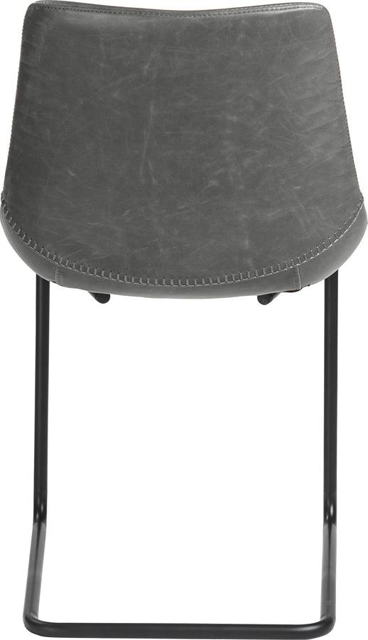 Euro Style Dining Chairs - Flynn Side Chair in Vintage Gray with Black Steel Legs - Set of 2