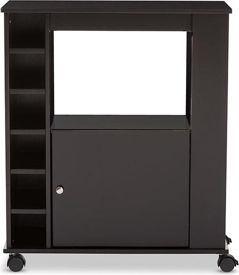 Wholesale Interiors Bar Units & Wine Cabinets - Ontario Wood Modern Dry Bar and Wine Cabinet Dark Brown